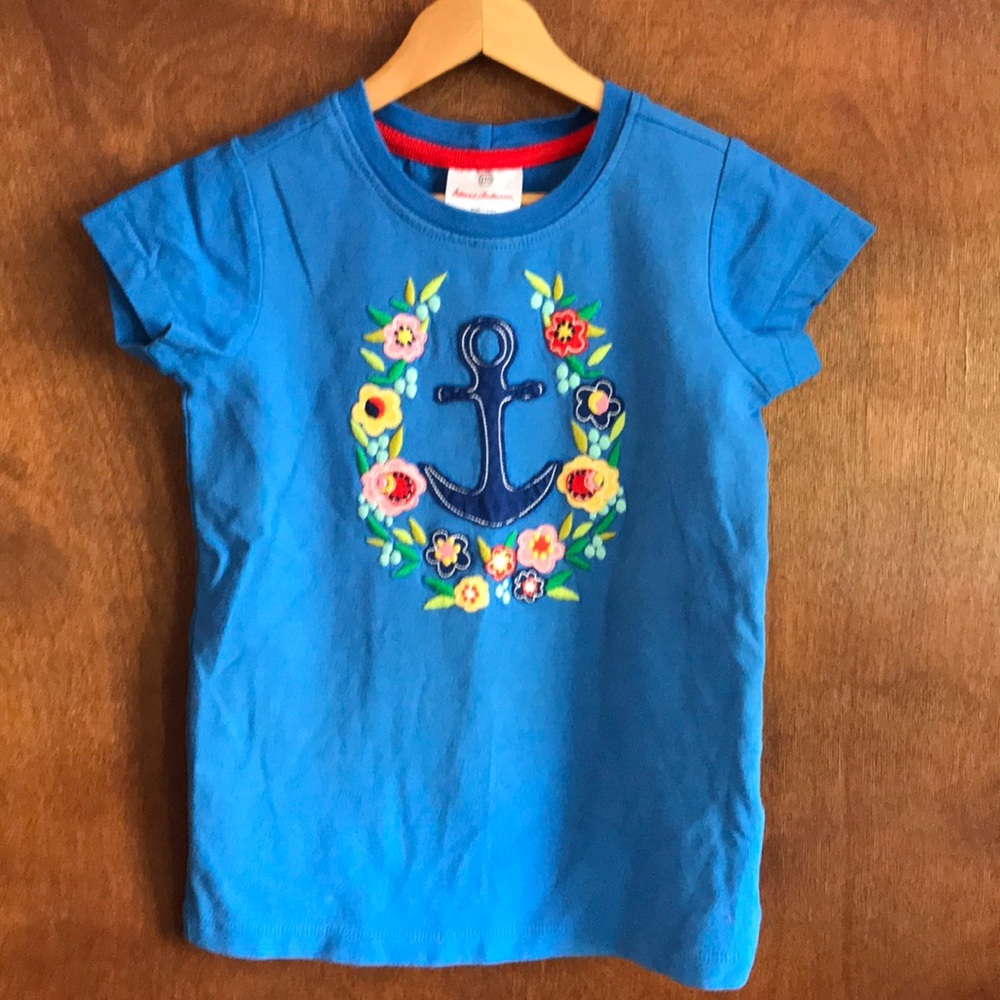 Hanna Andersson Girls Sailor Appliqué Shirt Size 5